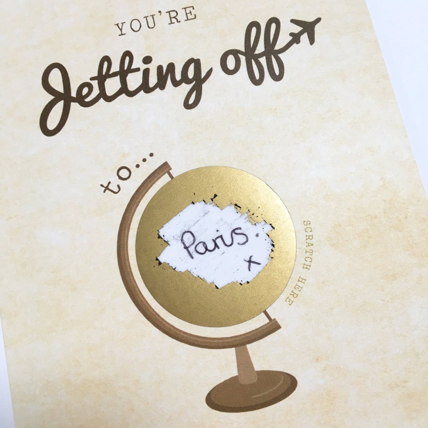 Travel Card Jetting Off Surprise Scratch Card