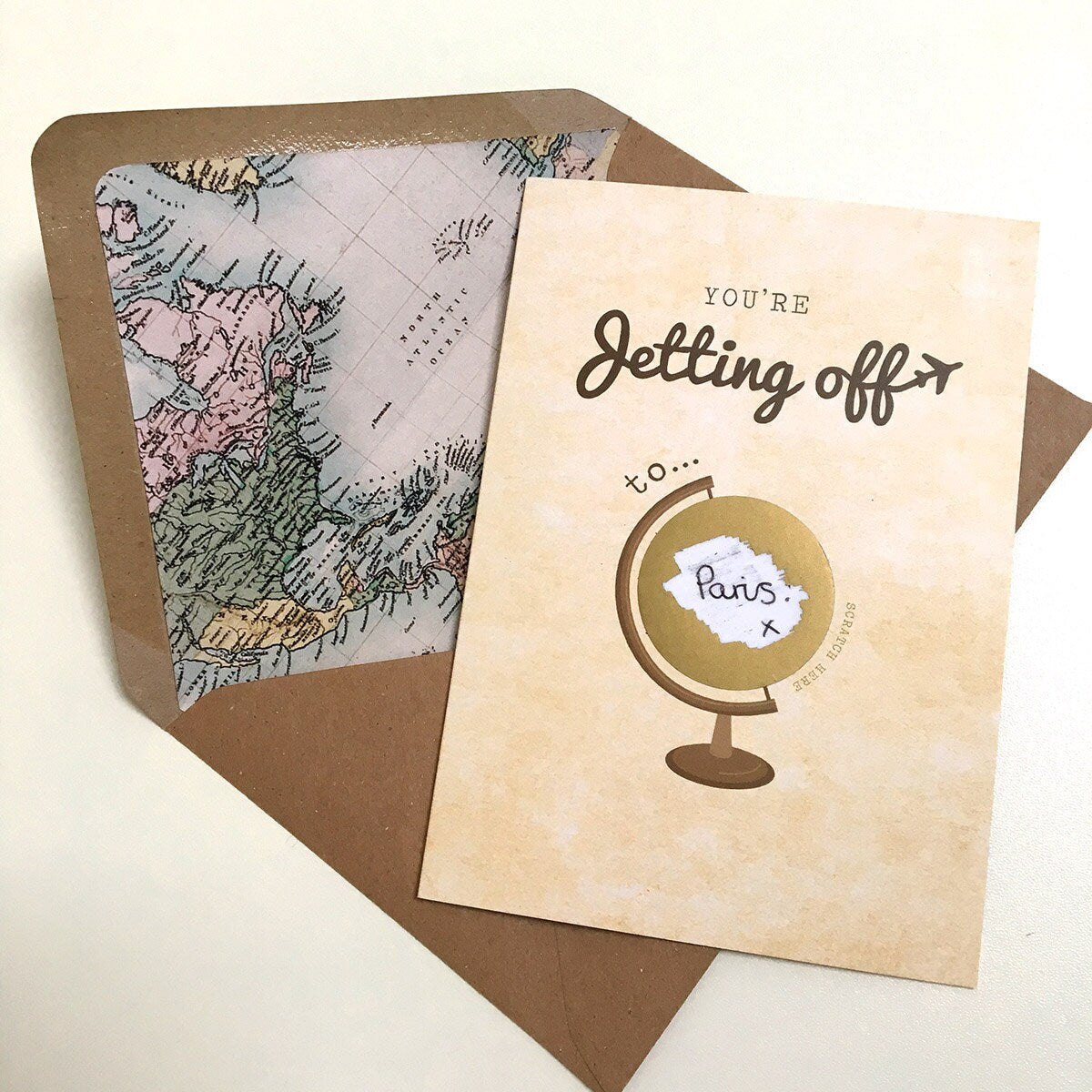 Travel Card Jetting Off Surprise Scratch Card