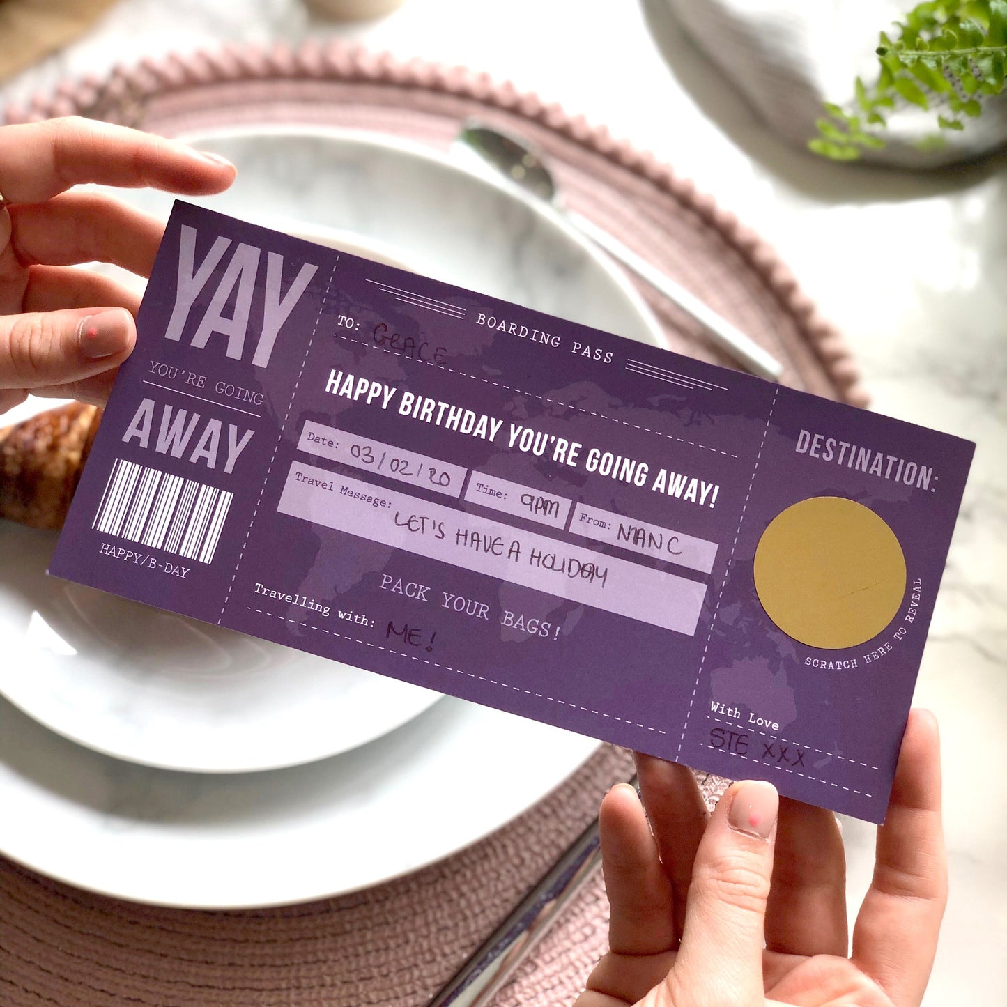 Birthday Scratch Card Boarding Pass