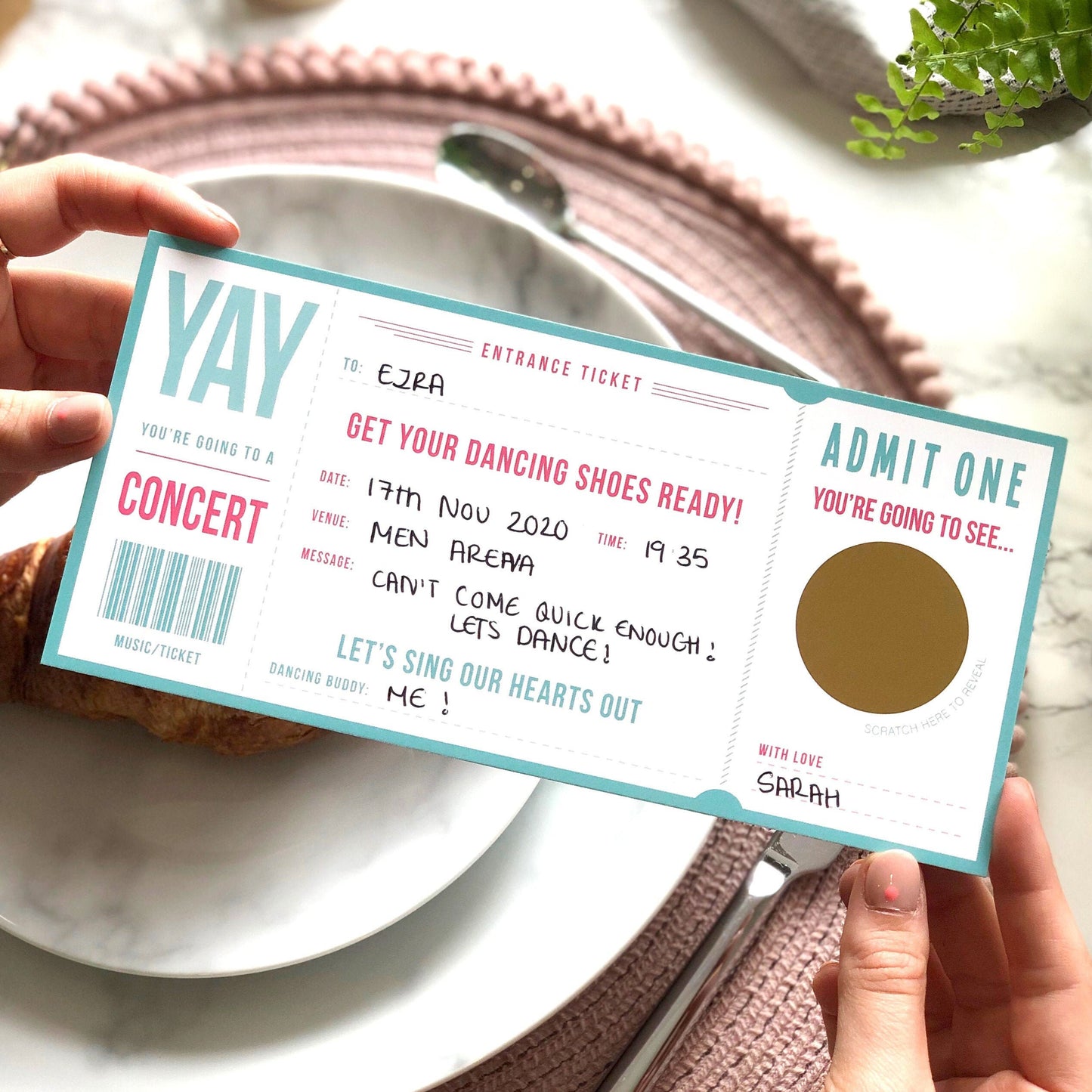 Music Gig Ticket Scratch Card Voucher