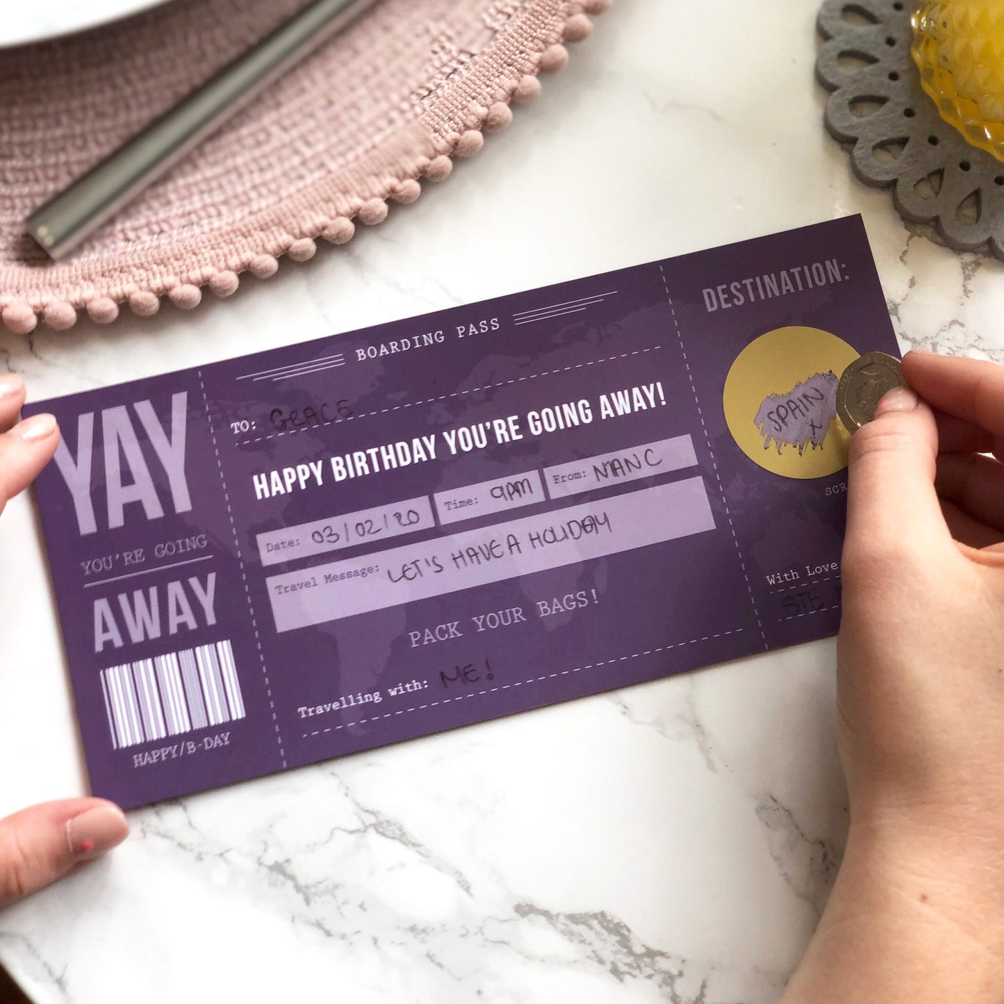 Birthday Scratch Card Boarding Pass