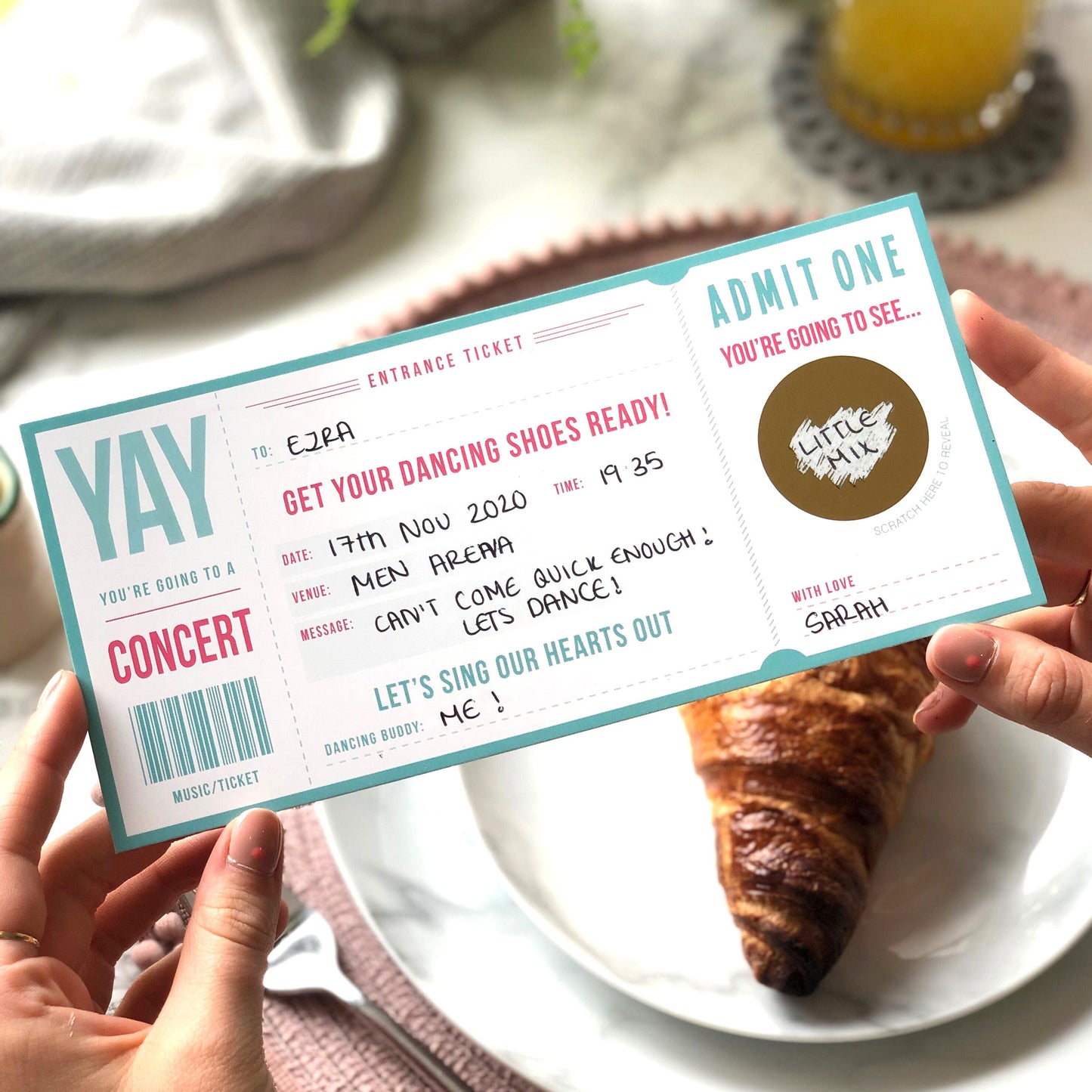 Music Gig Ticket Scratch Card Voucher