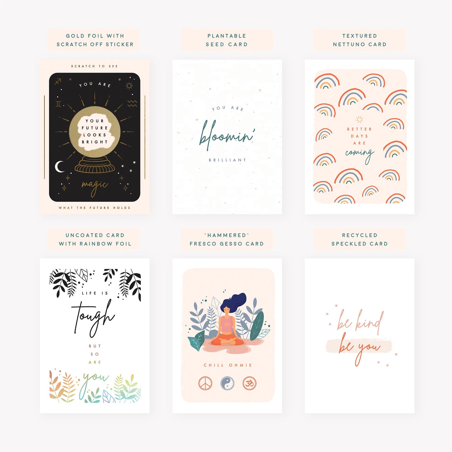 Pack of Six Positive Postcards