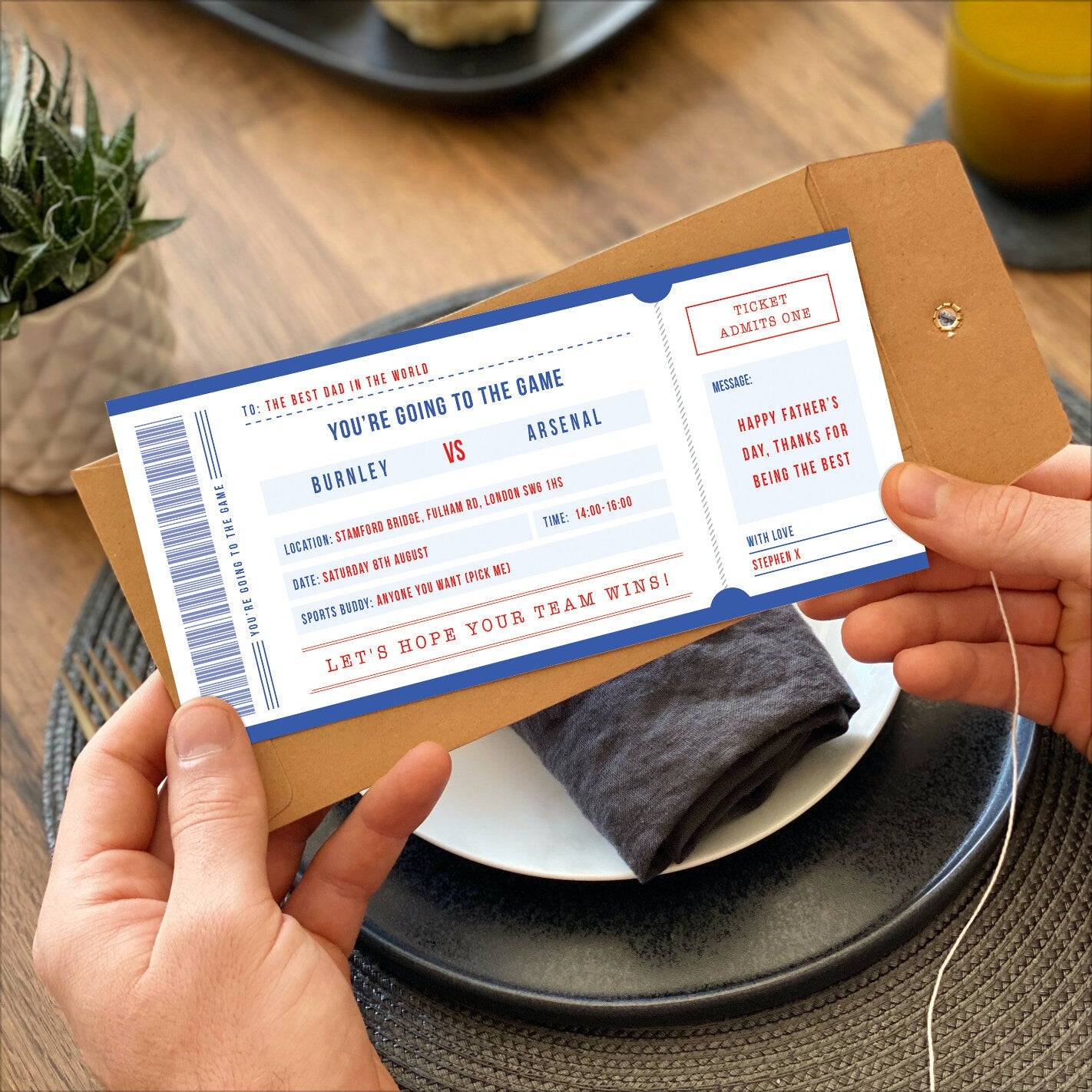 Surprise Game Ticket Announcement Gift