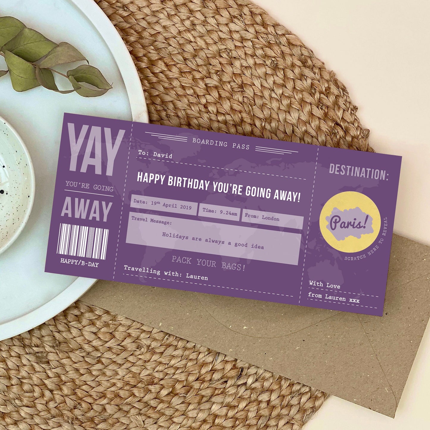 Birthday Scratch Card Boarding Pass