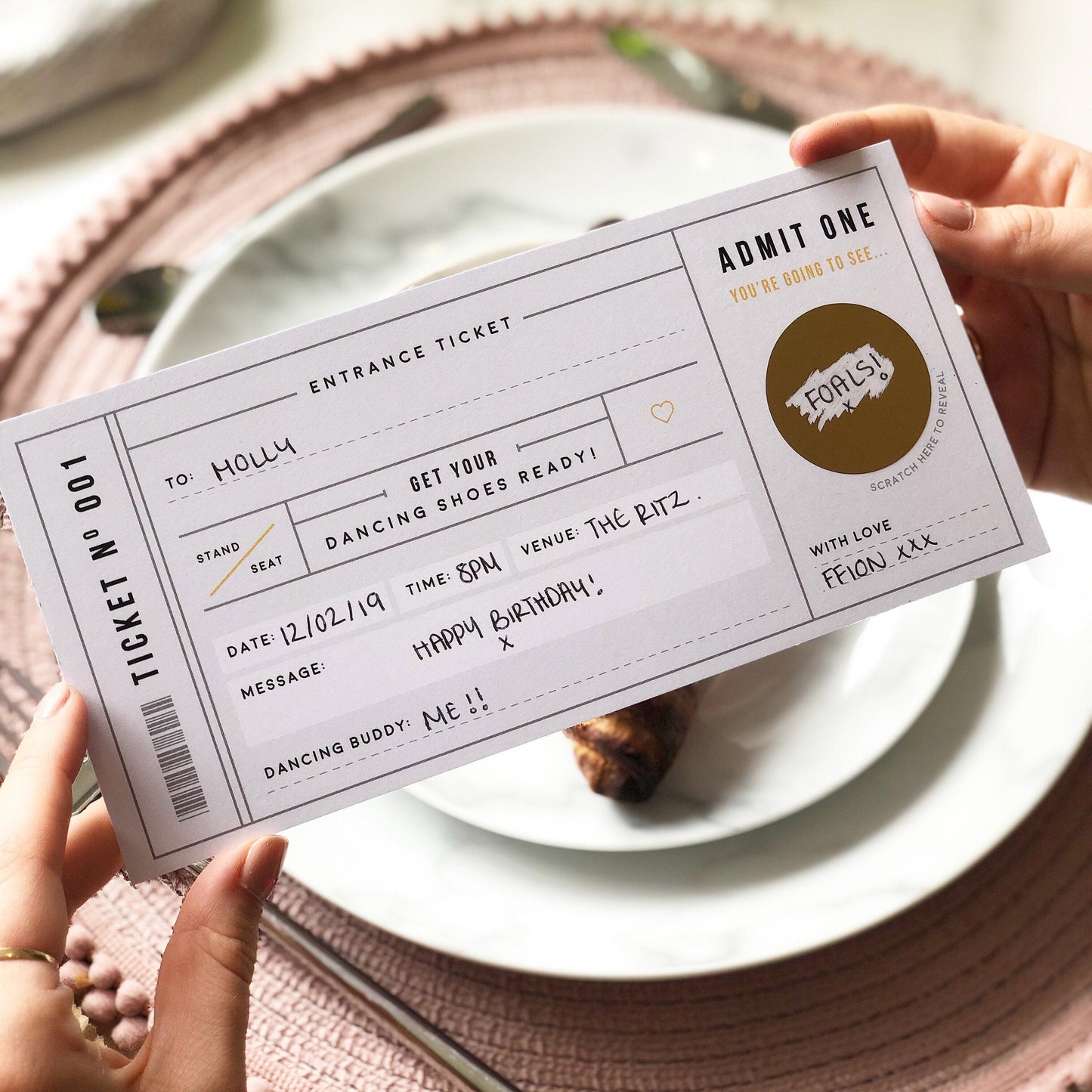 Grey Scratch Card Concert Gig Ticket