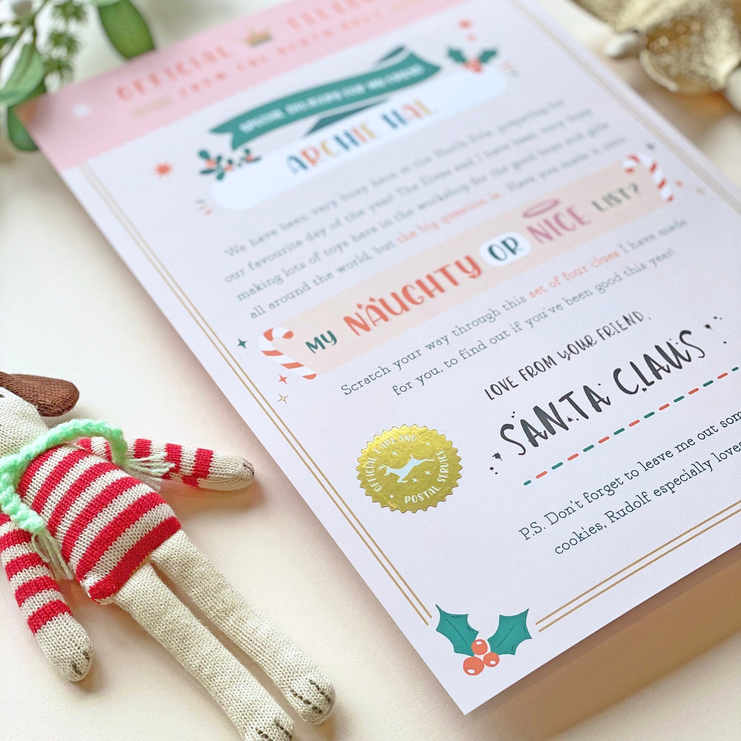 Christmas Scratch Card Treasure Hunt With Letter From Santa