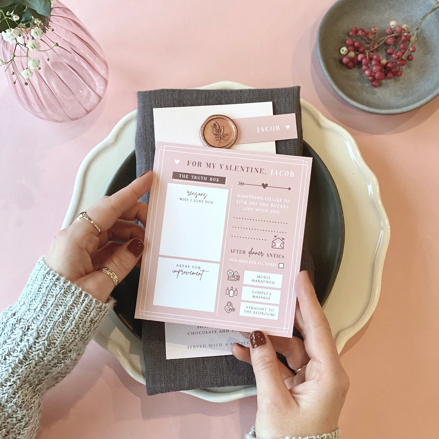 Valentine's Day Menu With Fun Activity Card Pack Of Two