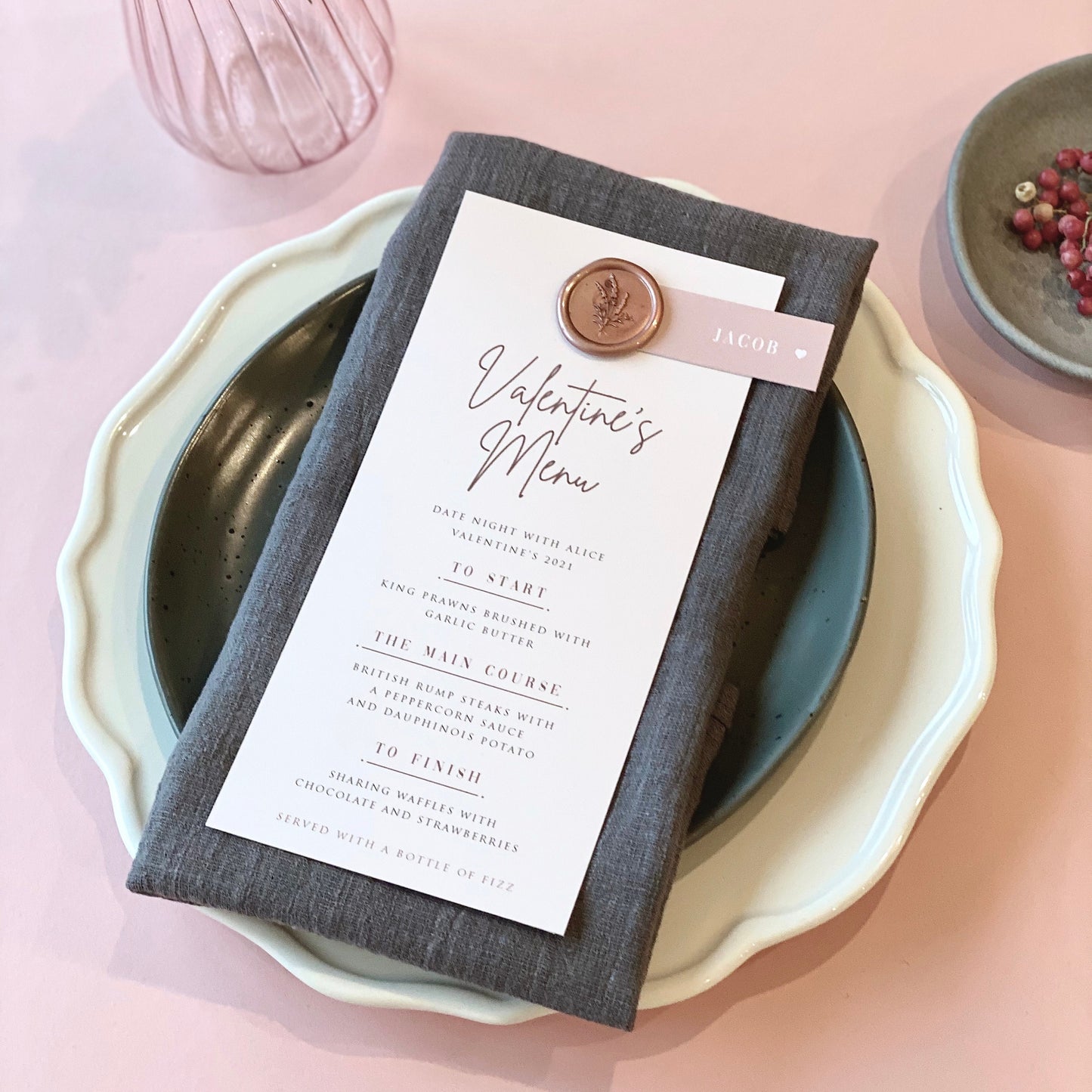 Valentine's Day Menu With Fun Activity Card Pack Of Two