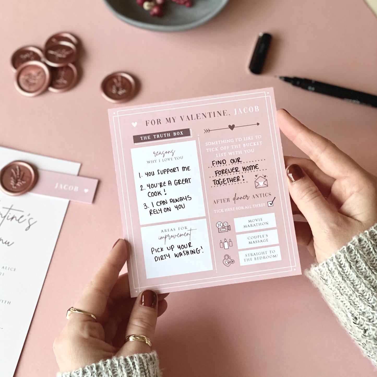 Valentine's Day Menu With Fun Activity Card Pack Of Two