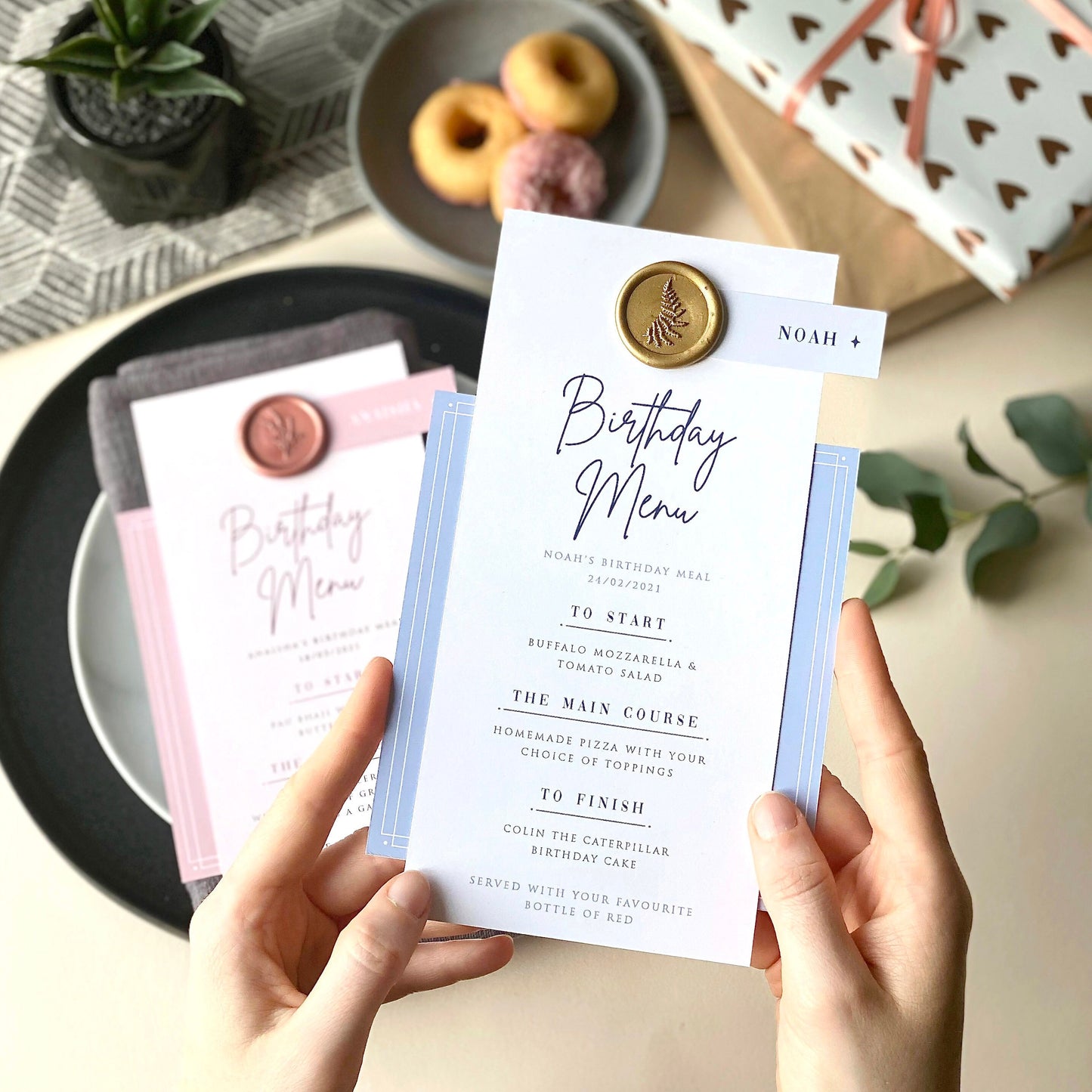 Birthday Menu With Fun Quiz Card