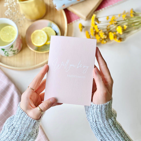Pink Laid Bridesmaid Card