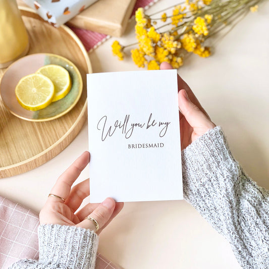 Grey Laid Bridesmaid Card