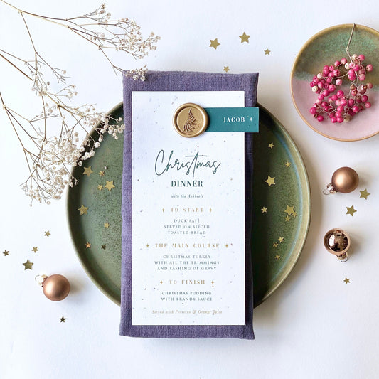 Eco Friendly Christmas Menu With Plantable Seed Paper