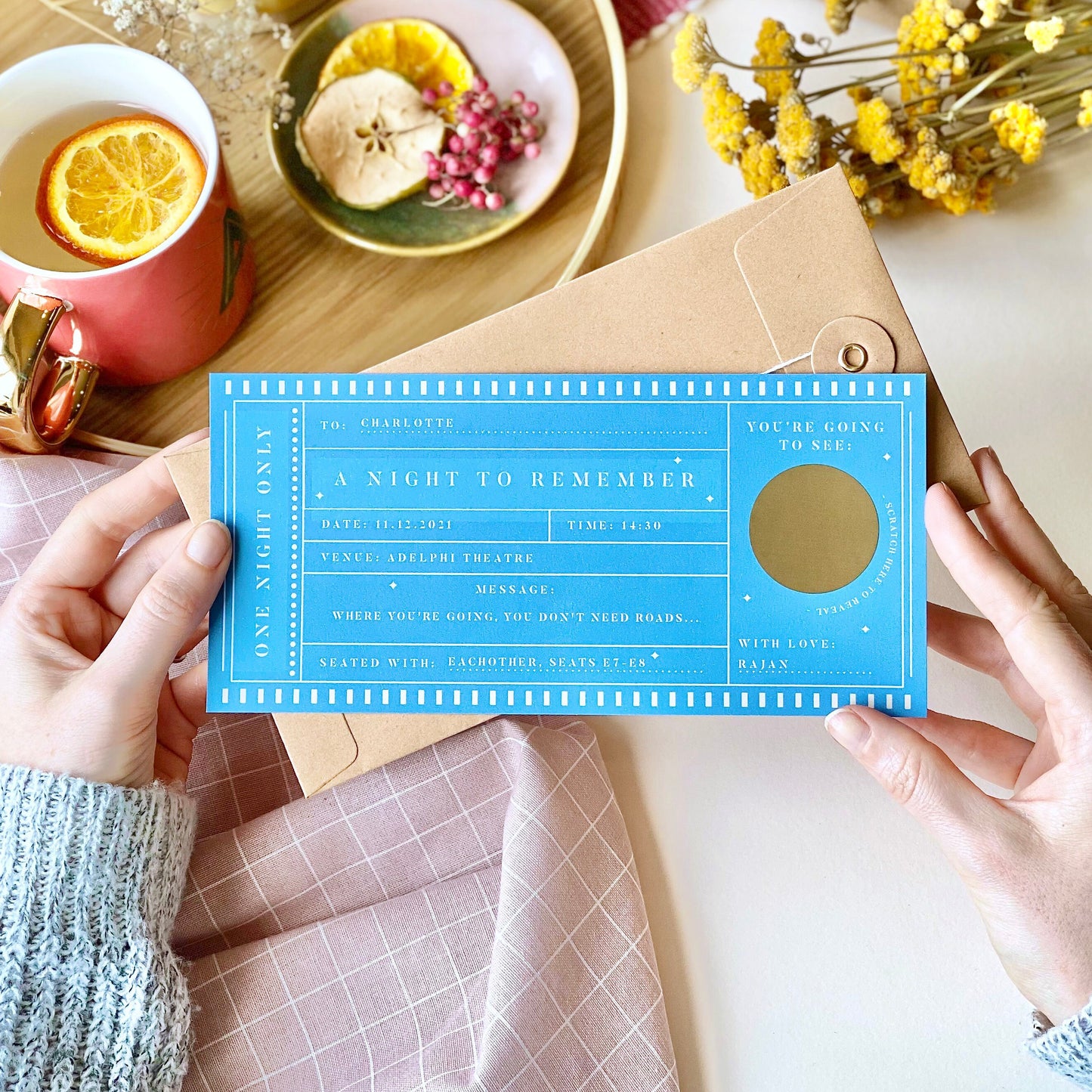 Theatre Ticket Gift Voucher Scratch Card