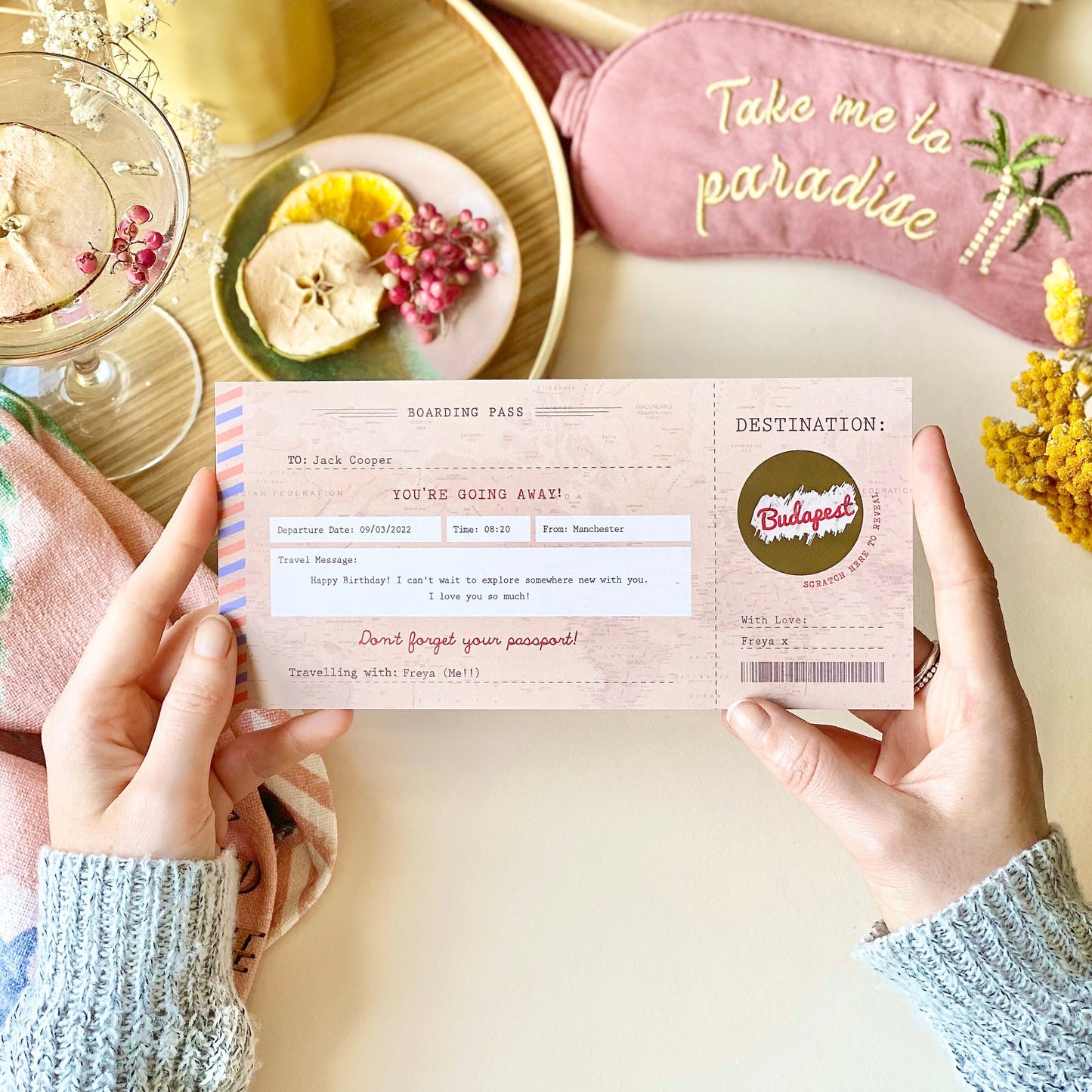 Vintage Scratch Card Boarding Pass Surprise Travel Gift