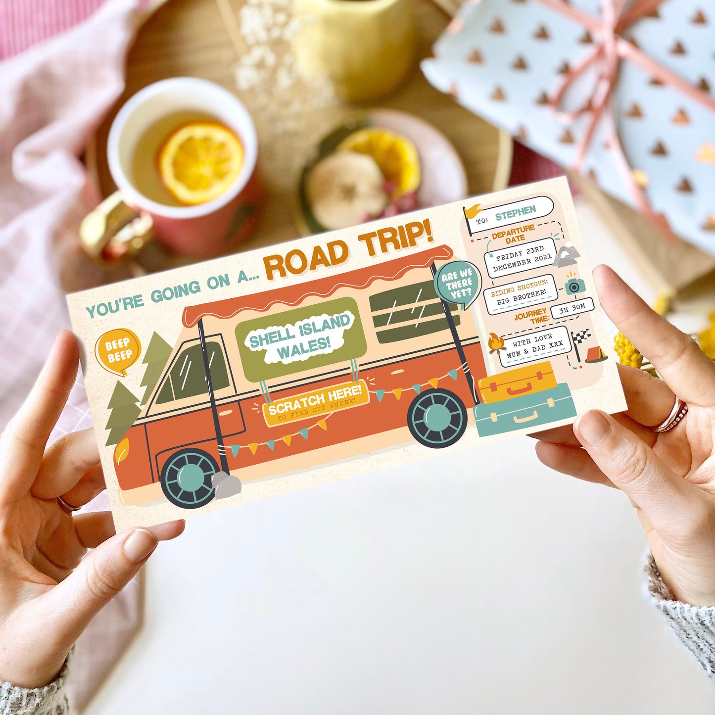 Road Trip Scratch Card Reveal Ticket
