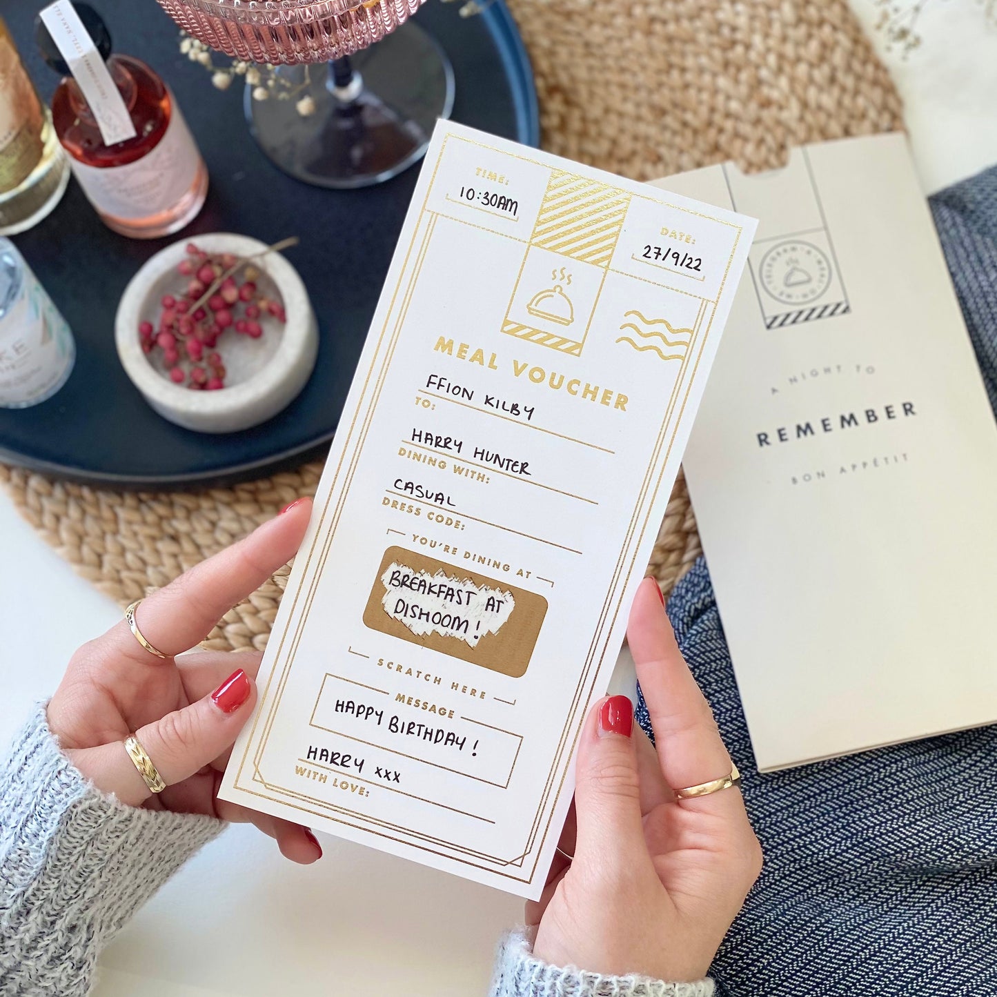 Meal Announcement Scratch Card Voucher with Wallet