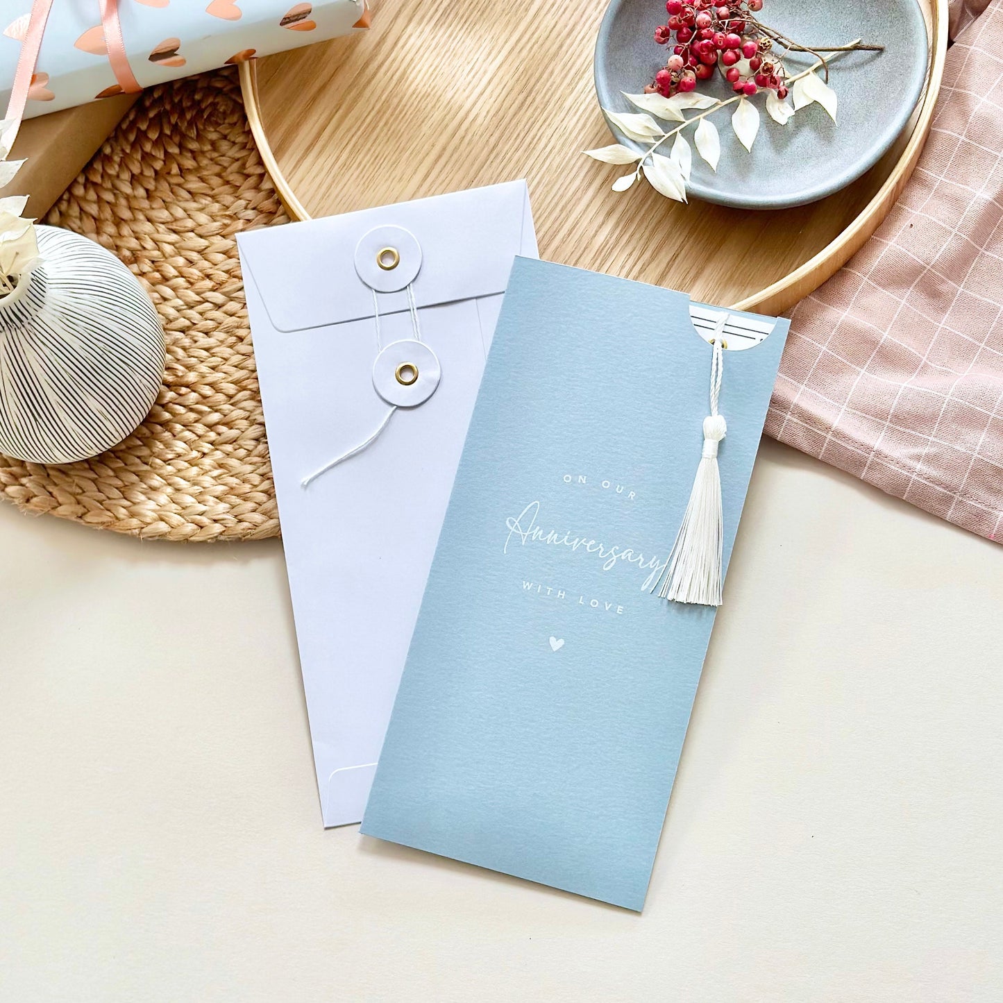 First Paper Wedding Anniversary Gift Announcement Card