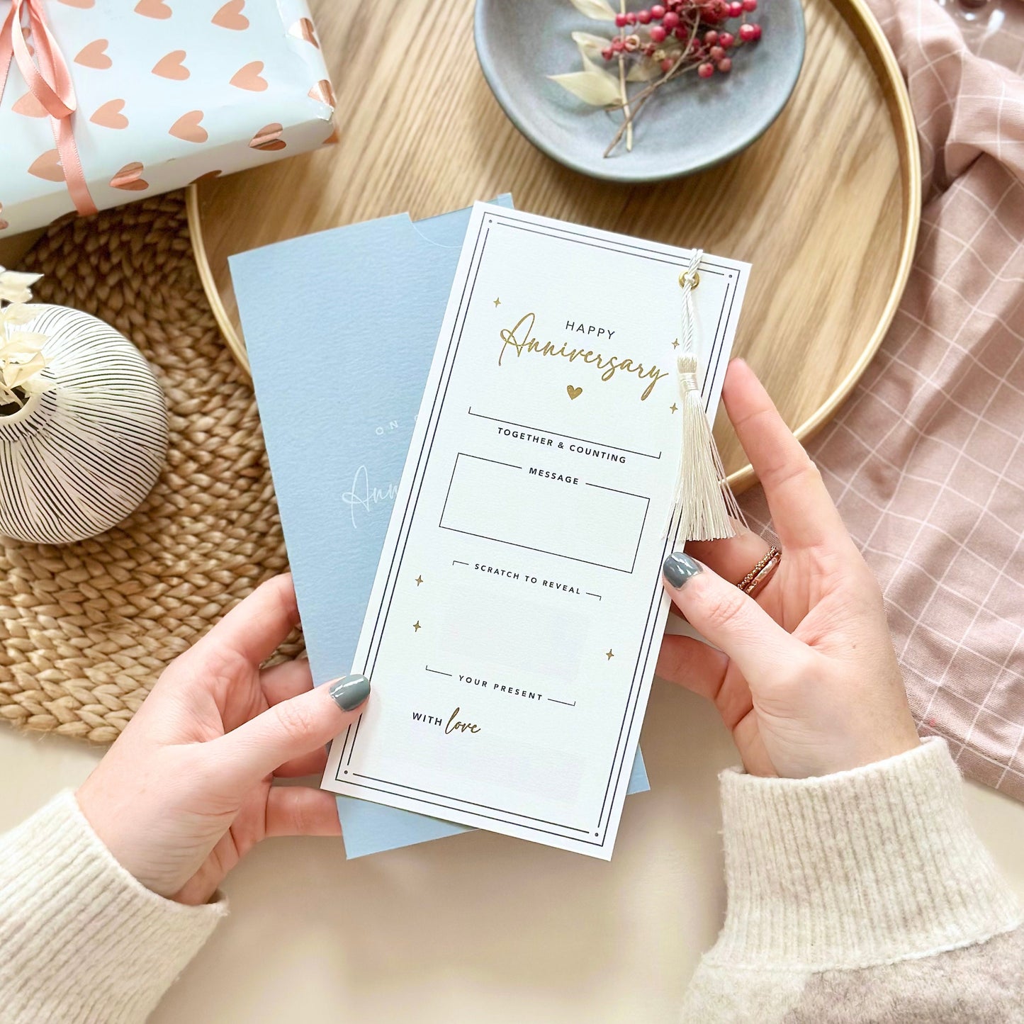 First Paper Wedding Anniversary Gift Announcement Card