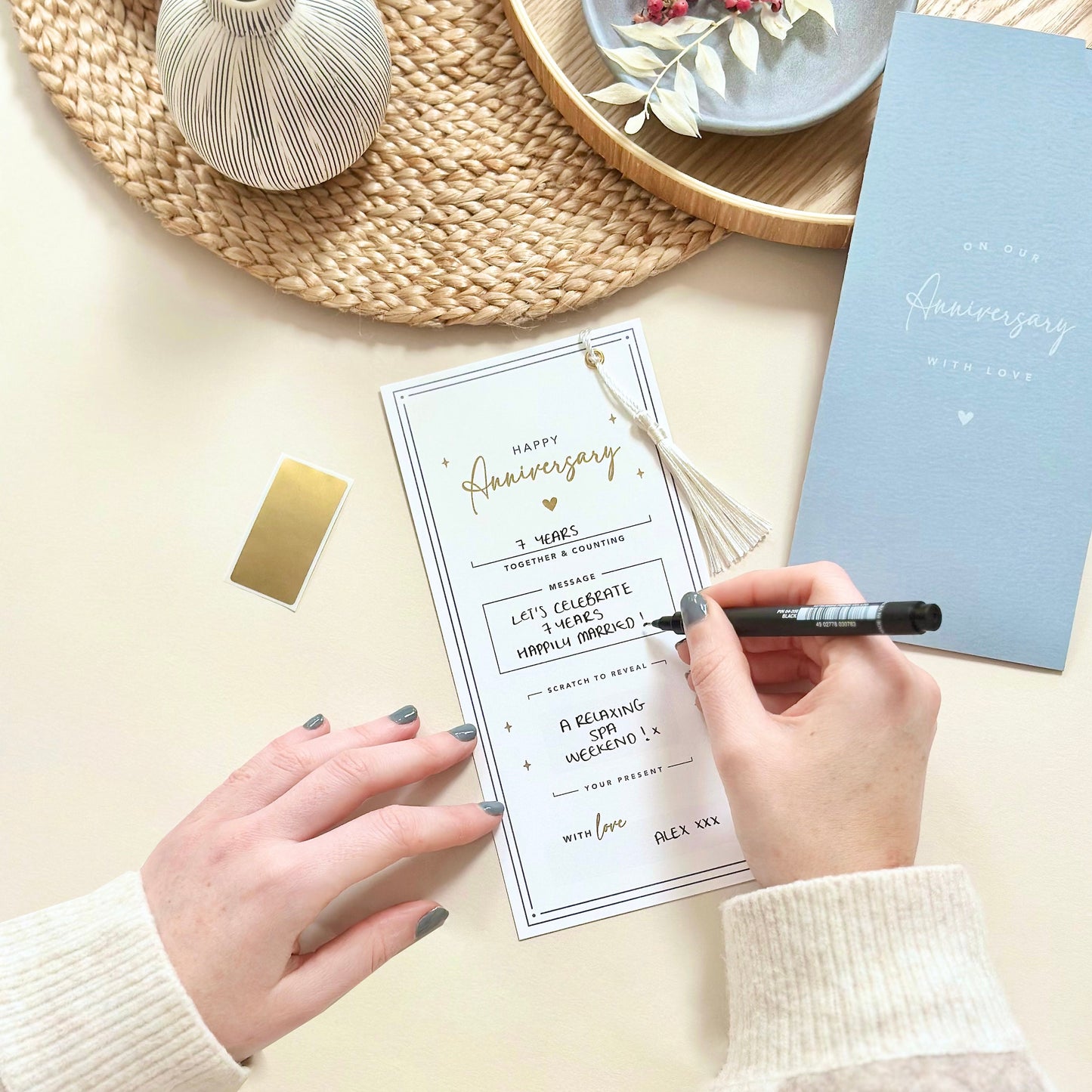 First Paper Wedding Anniversary Gift Announcement Card