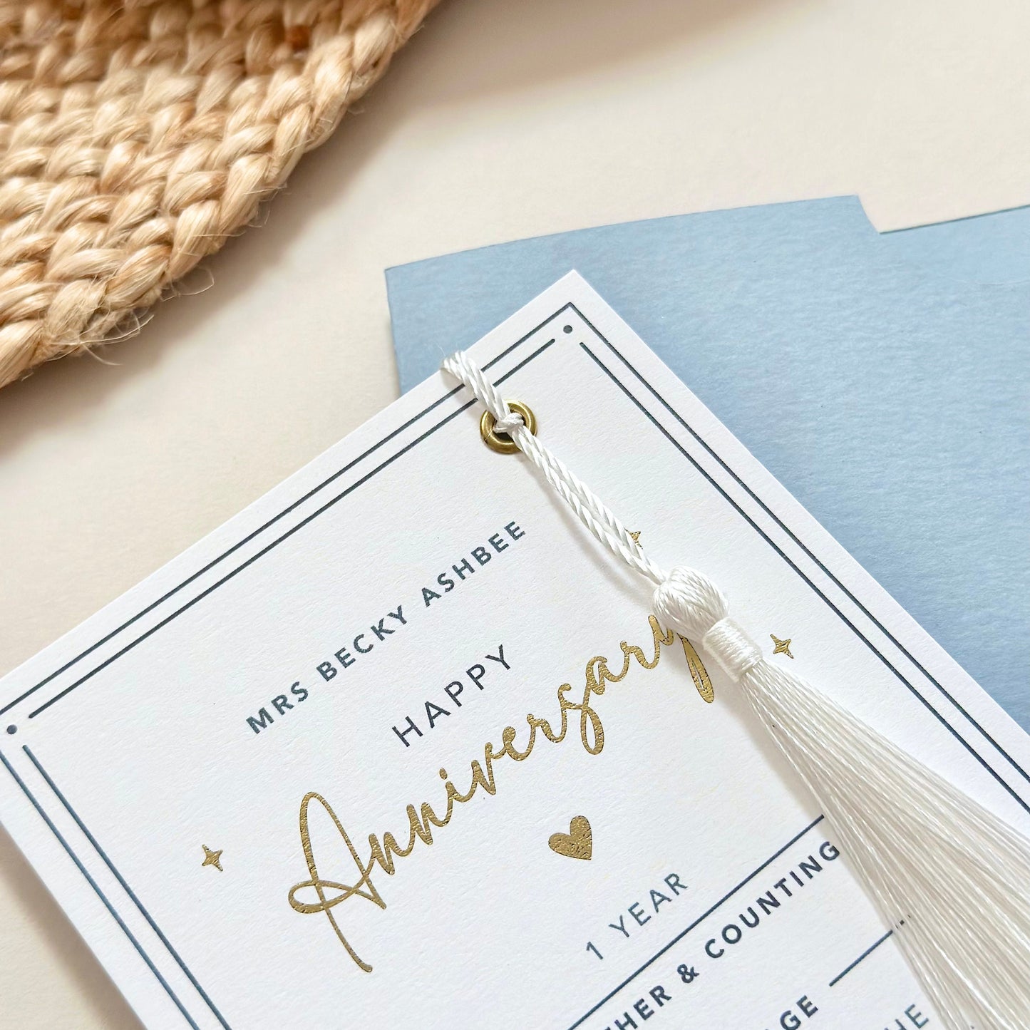 First Paper Wedding Anniversary Gift Announcement Card