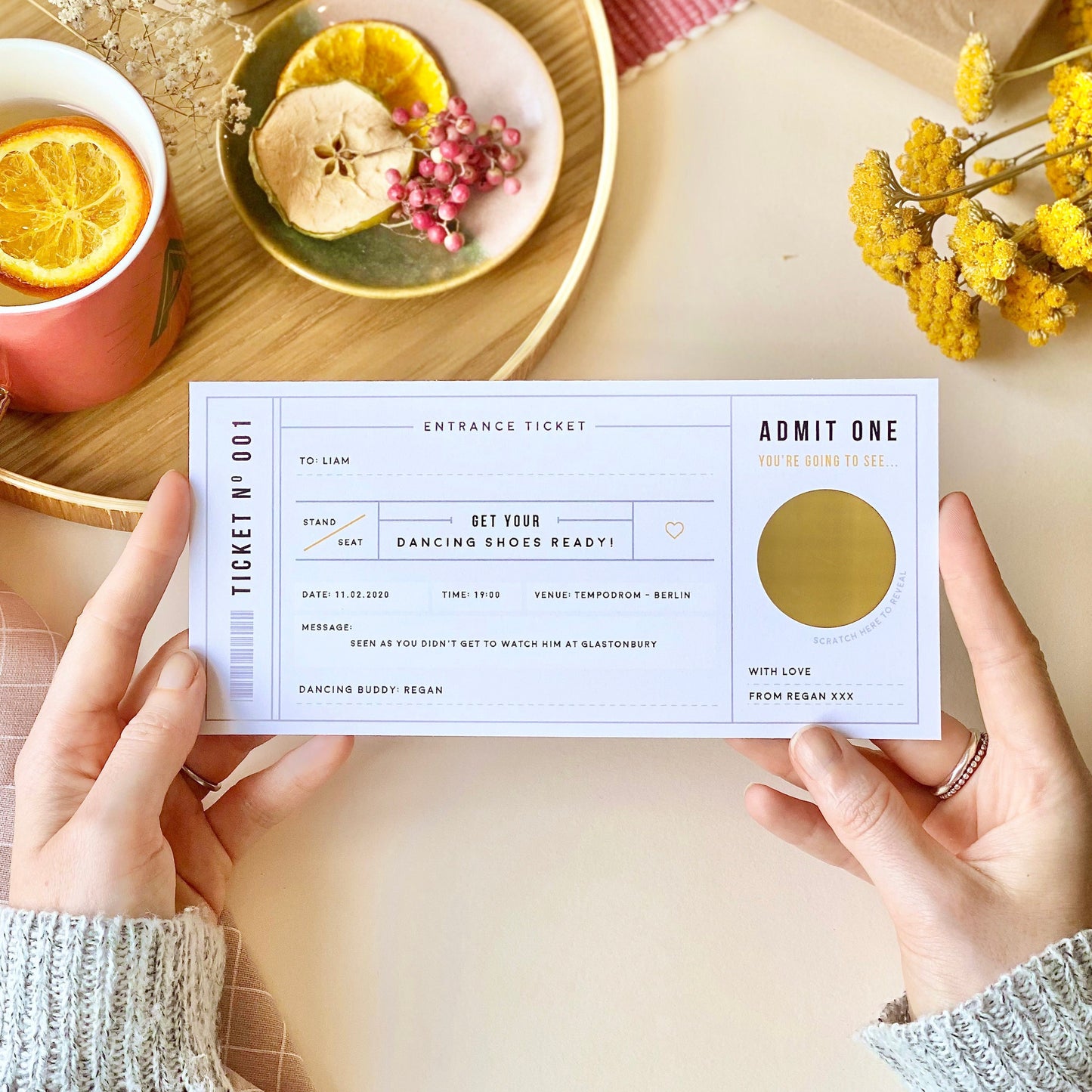 Grey Scratch Card Concert Gig Ticket Designed by Rodo Creative