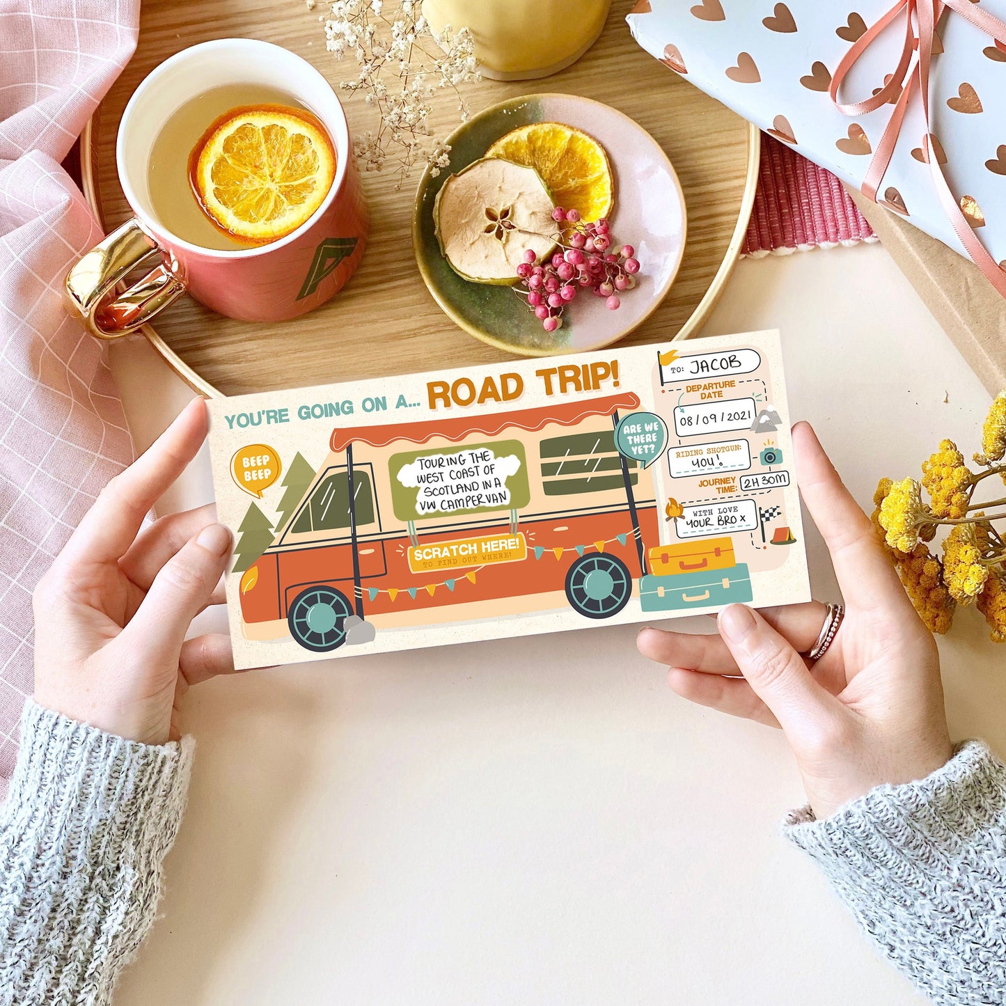 Road Trip Scratch Card Reveal Ticket