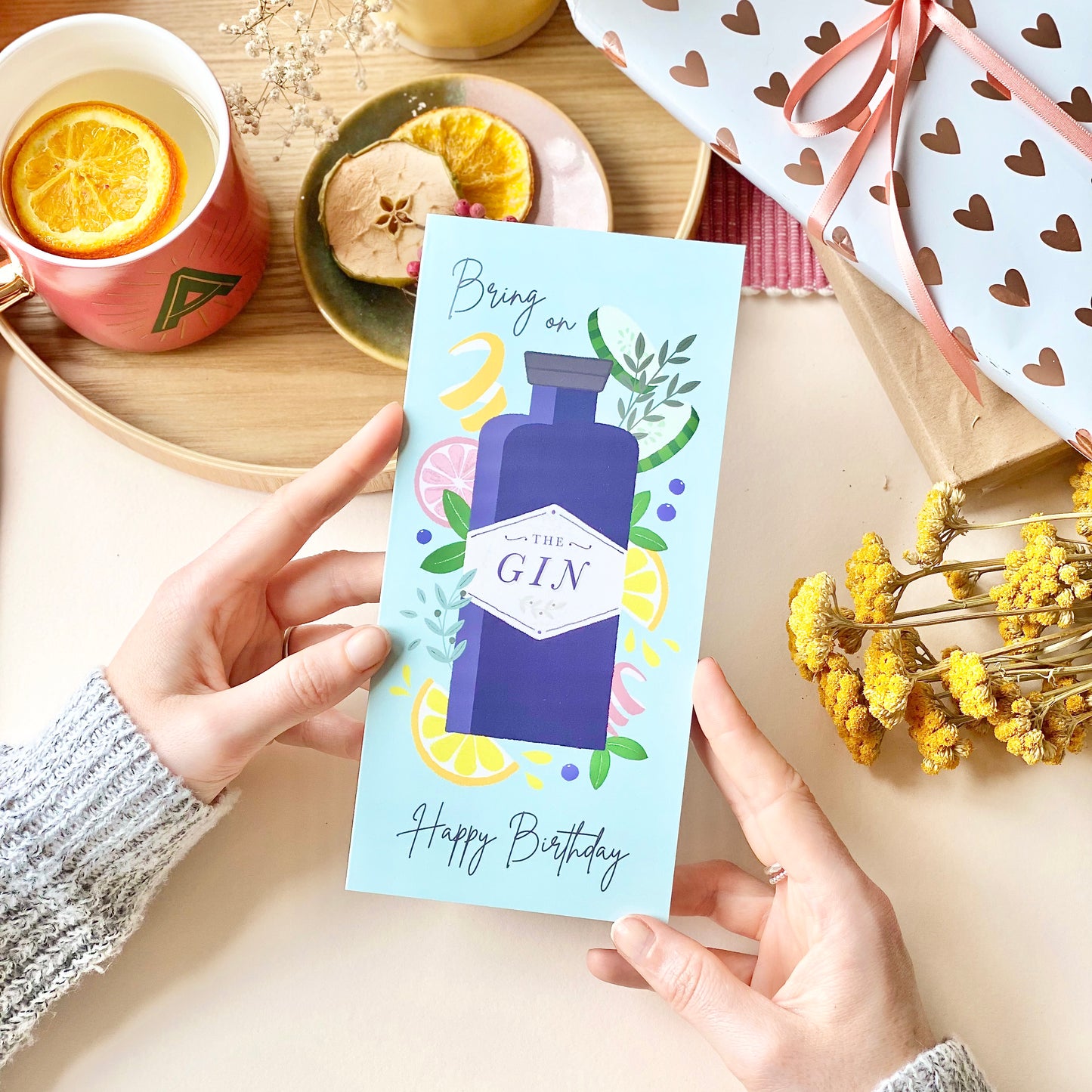 Birthday card for people who love a good gin and tonic designed by Rodo Creative
