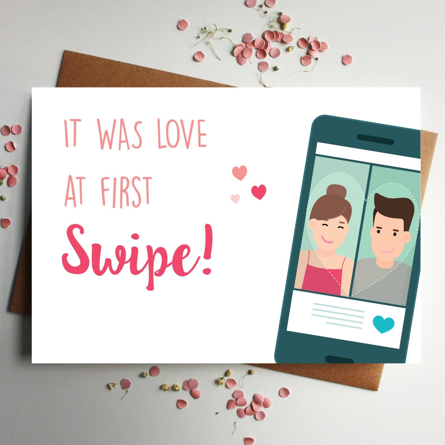 Love At First Swipe Card With Phone
