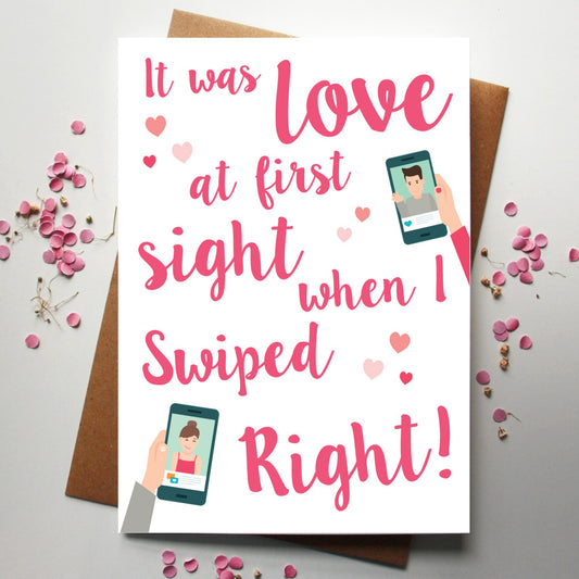 Swiped Right Typography Card