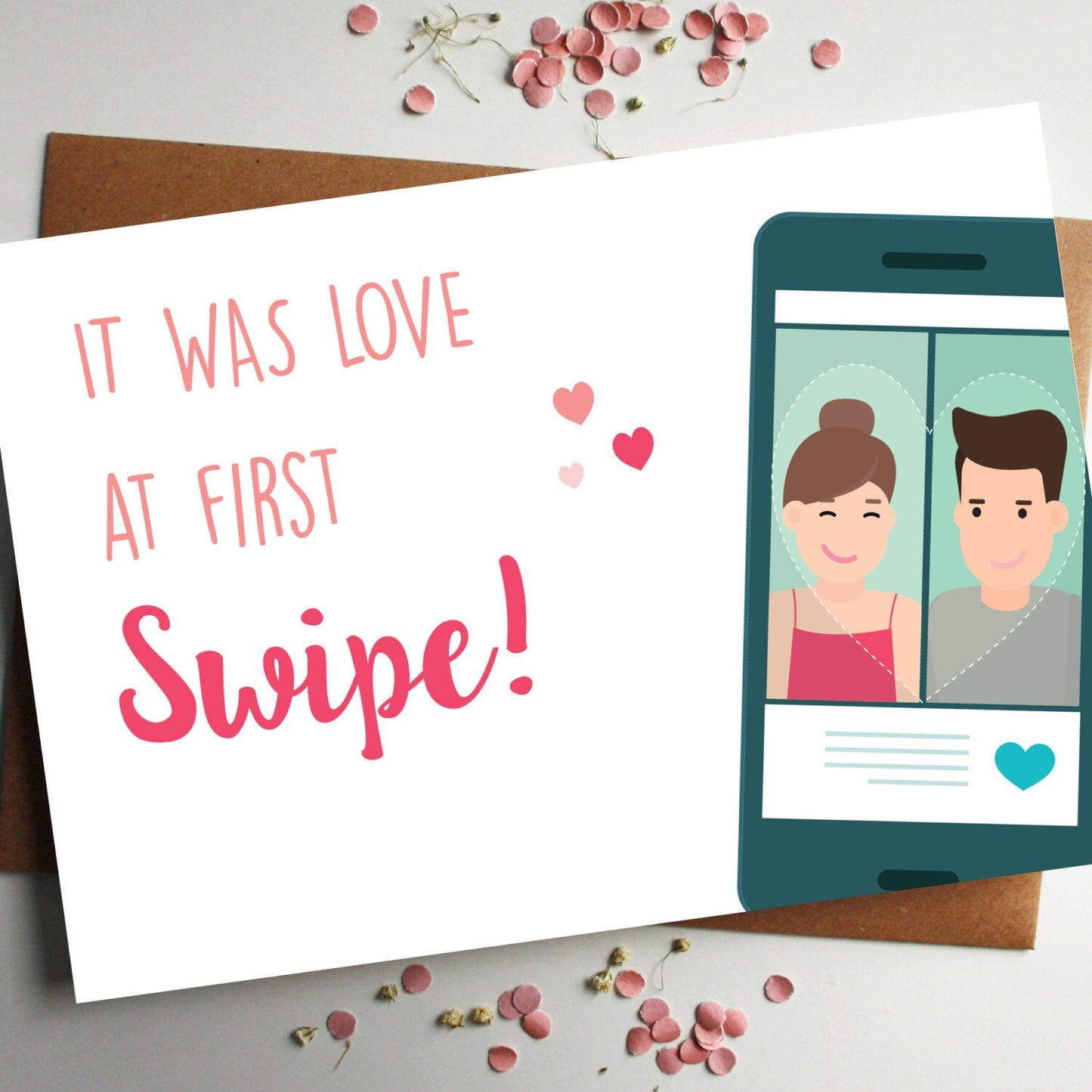 Love At First Swipe Card With Phone