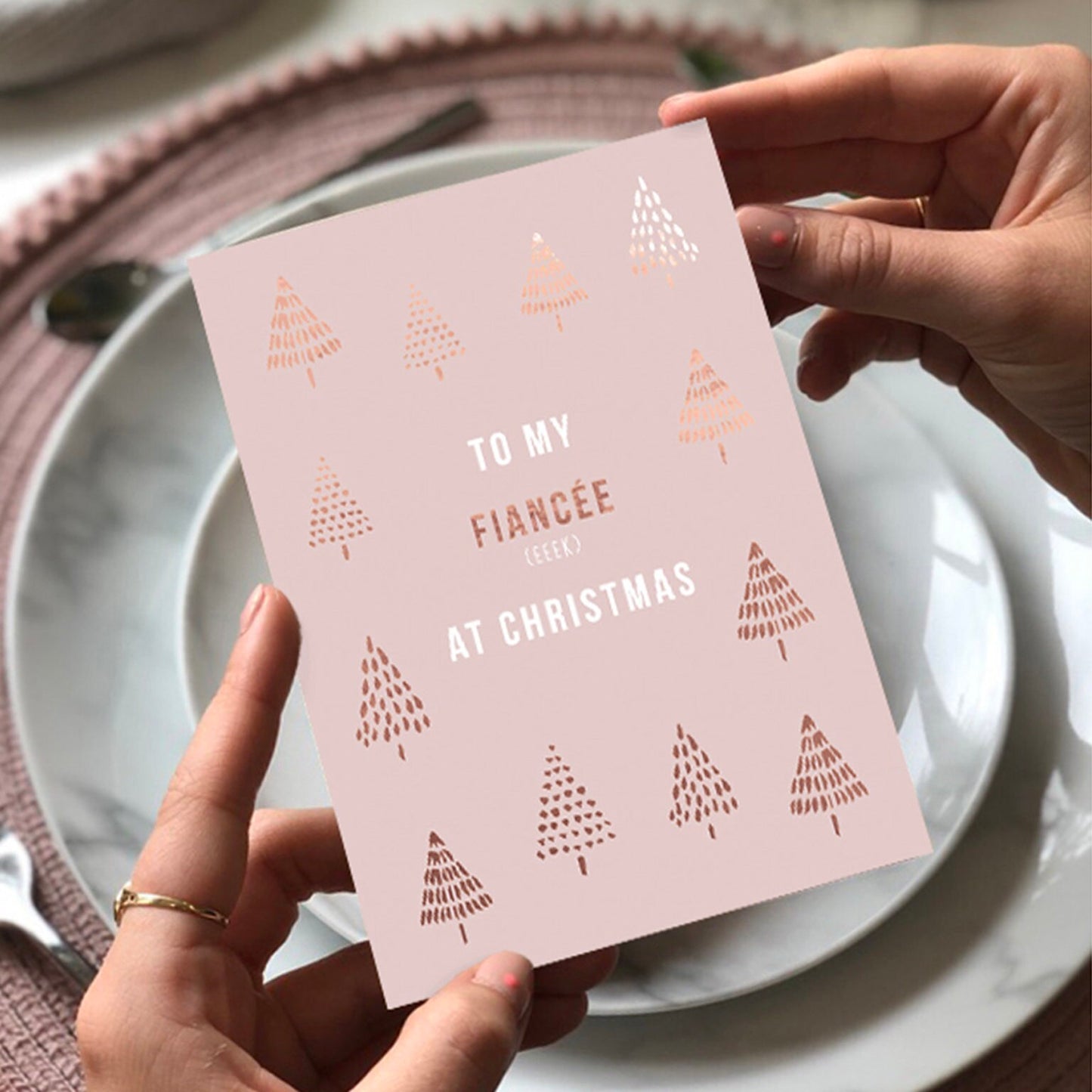 Luxury Fiancée Christmas Card