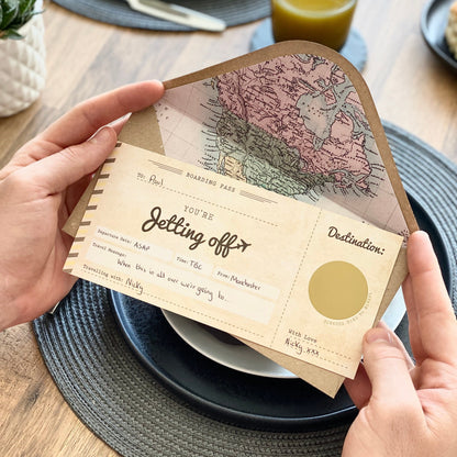 Jetting Off Holiday Reveal Boarding Pass Travel Ticket