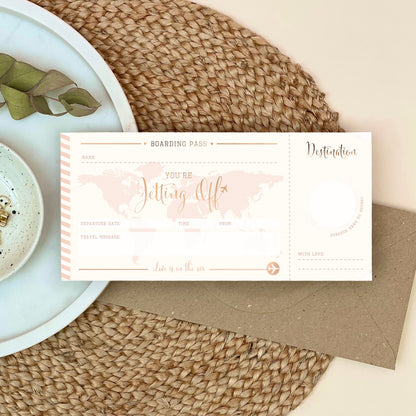 Love Is In The Air Rose Gold Scratch Card Boarding Pass
