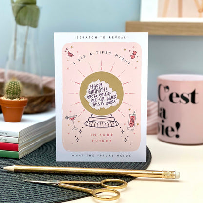 Tipsy Night in Your Future Birthday Scratch Card