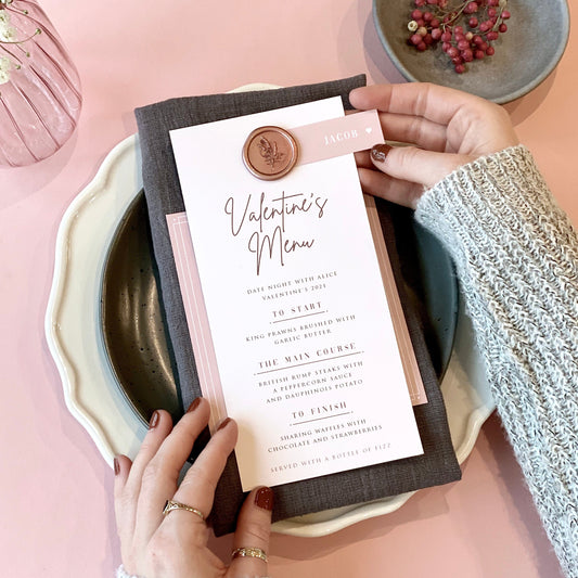 Valentine's Day Menu With Fun Activity Card Pack Of Two