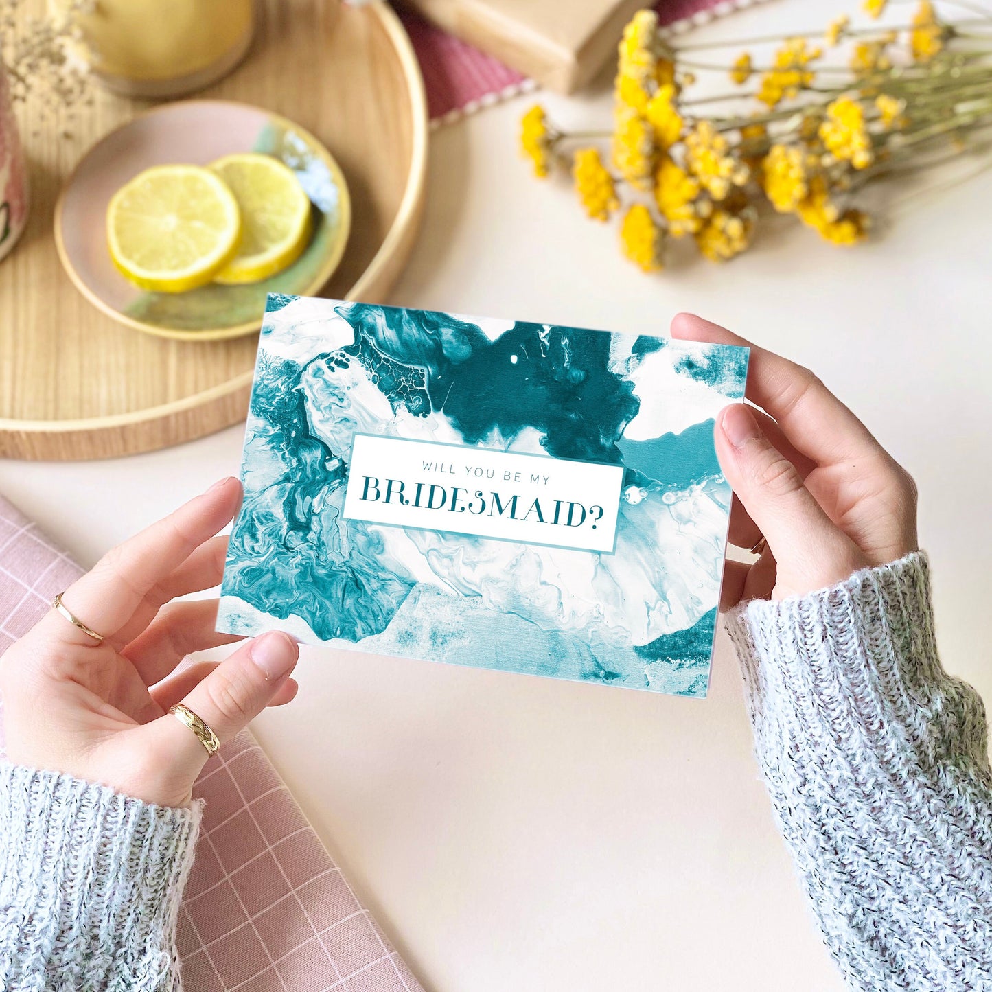 Will you be my Bridesmaid Marble Card