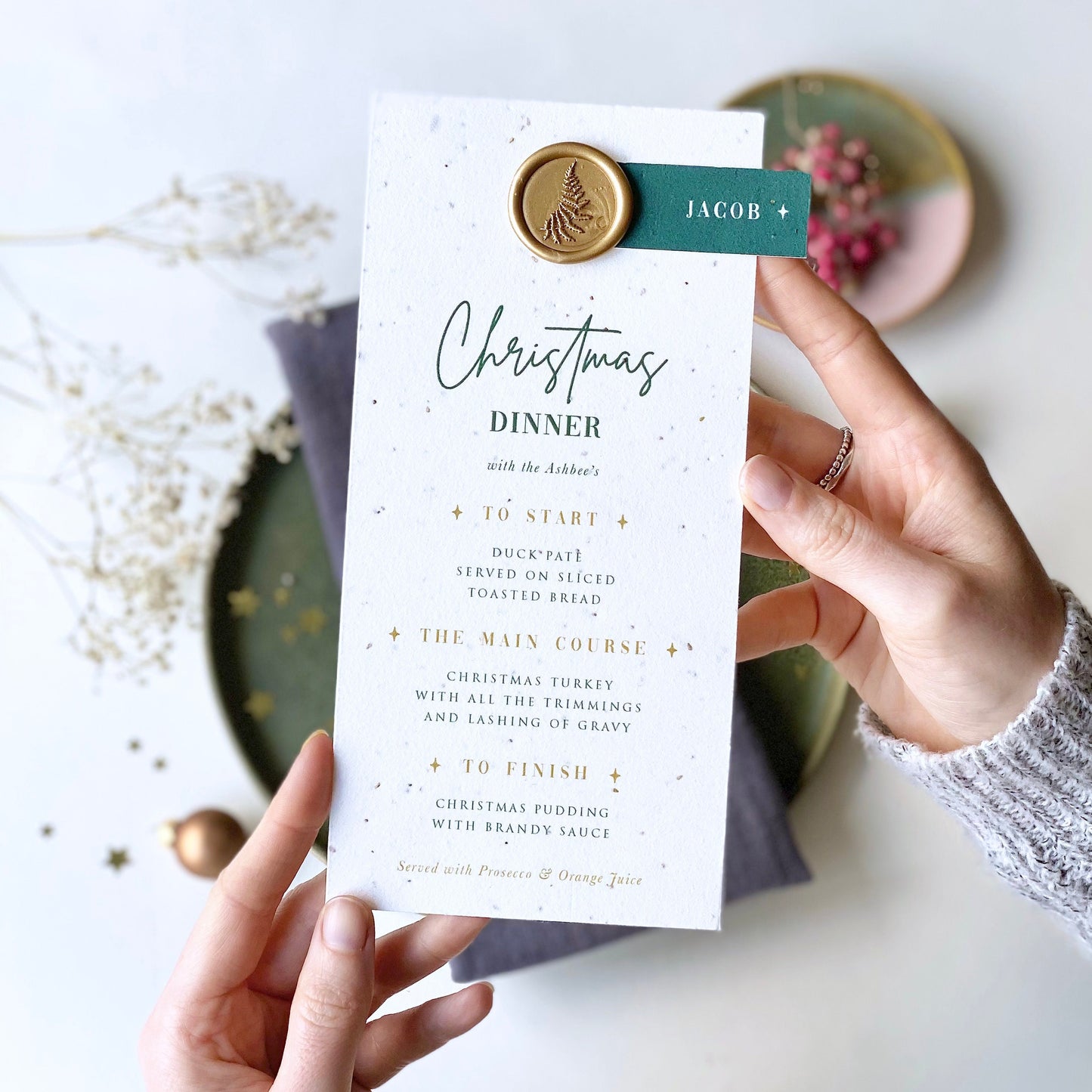 Eco Friendly Christmas Menu With Plantable Seed Paper