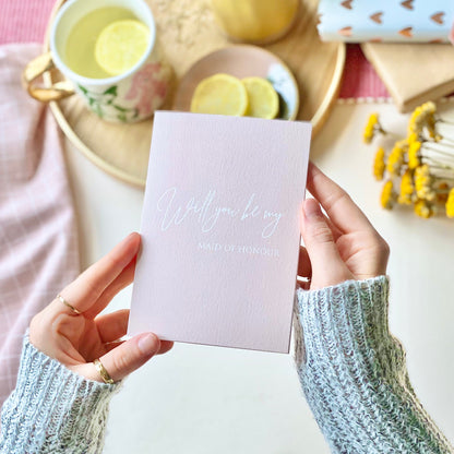 Pink Laid Maid of Honour Card