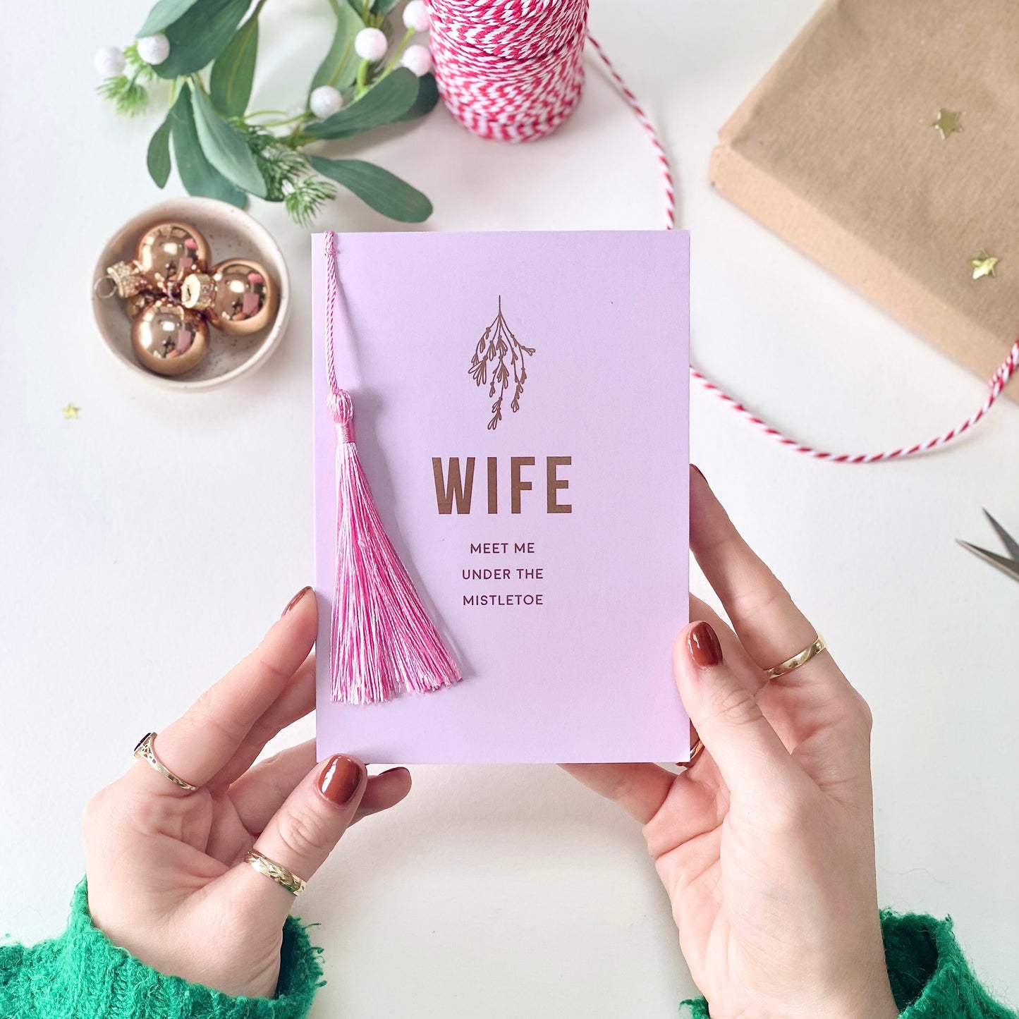 Wife Christmas Tassel Card