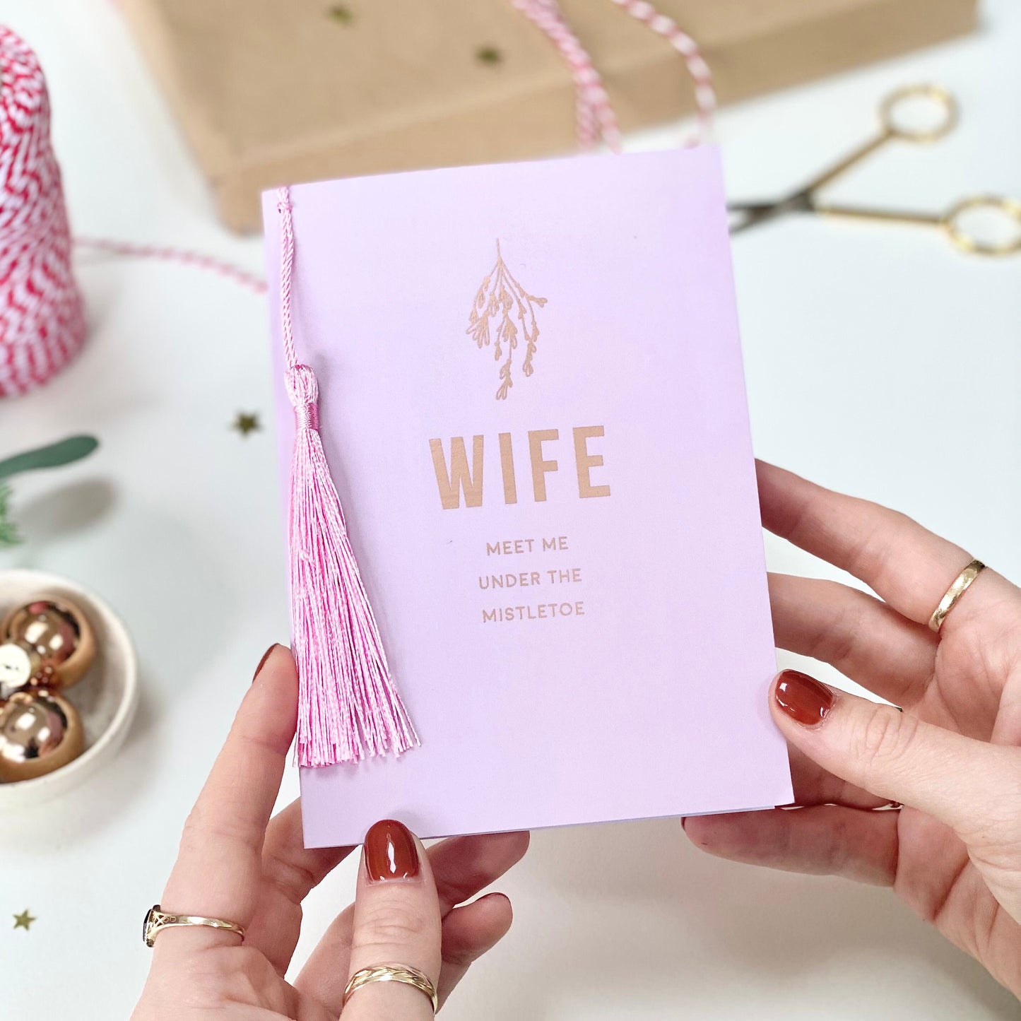 Wife Christmas Tassel Card