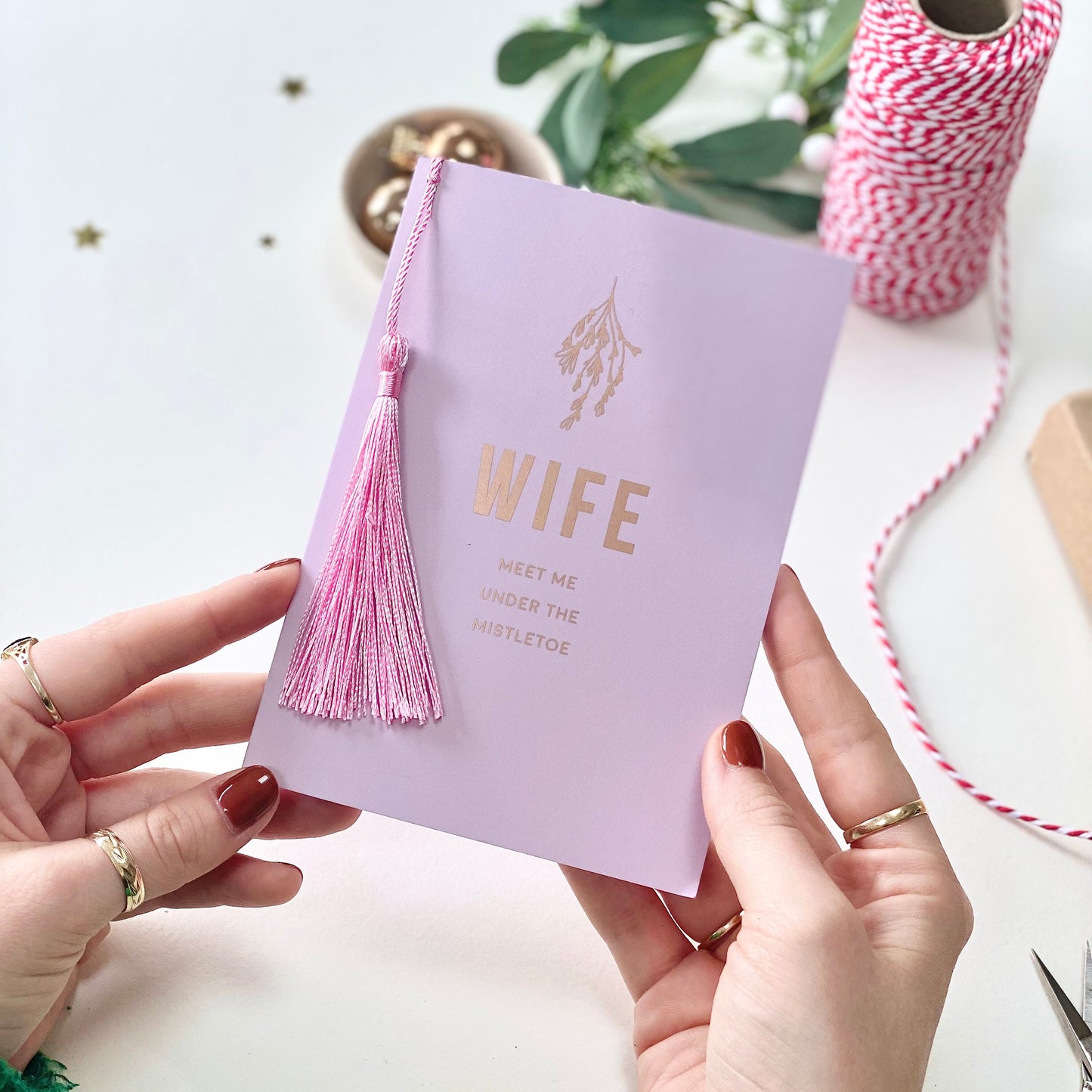 Wife Christmas Tassel Card